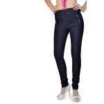 Pantalon femme - b. young - coupe slim - taille haute - couleur bleu - 85% coton