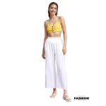 Pantalon femme - sullivan - coupe large - 100% coton - taille standard - blanc