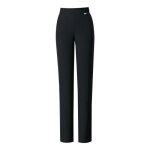 Pantalon femme t coupe droite stretch taille haute avec poches lger respirant dcontracte - noir