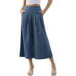 Pantalon femme fluide large grande taille t - bleu clair - culotte fluide pantalon ample lger