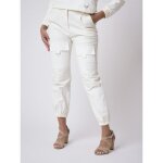 Pantalon femme matelass carr simili cuir - project x paris - slim - blanc