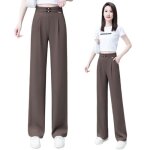 Pantalon femme stretch droit avec poches taille haute elastique couleur unie pour bureau affaires quotidien ... Pantalon femme stretch droit avec poches taille haute elastique couleur unie pour bureau affaires quotidien ...