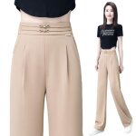 Pantalon femme stretch droit avec poches taille haute elastique couleur unie pour bureau affaires quotidien ... Pantalon femme stretch droit avec poches taille haute elastique couleur unie pour bureau affaires quotidien ...