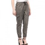 Pantalon femme - teddy smith - jog battle - gris brillant - coupe classique - ceinture lastique