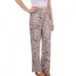 Pantalon femme vero moda easy - rose / turquoise - taille �lastique - motifs imprim�s - 100% viscose