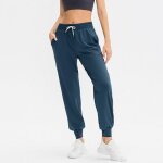 Pantalon fitness femme - respirant - taille et cheville elastique - bleu