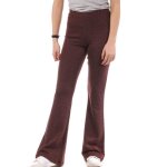 Pantalon fluide bordeaux femme only flared - only - taille haute - patte dlphant