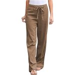 Pantalon fluide femme et - avocat - coupe large - taille elastique