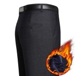 Pantalon hiver homme doubl� polaire chaud couleur unie regular fit - gris fonc�