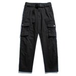 Pantalon homme cargo en coton elastique insfity - coupe droite - taille standard - multipoches - noir ... Pantalon homme cargo en coton elastique insfity - coupe droite - taille standard - multipoches - noir ...
