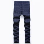 Pantalon homme carreau extensible slim fit grande taille coupe droite - bleu - insfity - xxl