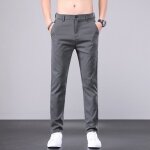 Pantalon homme casual slim extensible insfity - coupe droite confort - gris fonce Pantalon homme casual slim extensible insfity - coupe droite confort - gris fonce