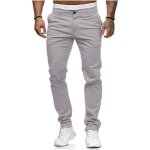 Pantalon hommes chino slim fit stretch - marque - gris clair - coupe ajustée - casual Élastique business ... Pantalon hommes chino slim fit stretch - marque - gris clair - coupe ajustée - casual Élastique business ...
