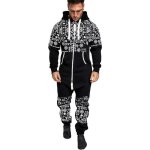 Pantalons hommes combinaison pyjama automne hiver casual sweat capuche imprim jupe combinaison pijama ...