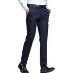 Pantalon homme - fondupin - coupe droite - bleu marine - taille ajustable