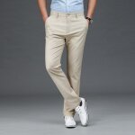 Pantalon homme de costume stretch coupe droite couleur unie pantalon elegant taille haute sans repassage ... Pantalon homme de costume stretch coupe droite couleur unie pantalon elegant taille haute sans repassage ...