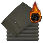 Pantalon homme en coton doubl polaire - insfity - coupe droite - vert militaire