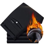 Pantalon homme coupe droite doubl� polaire pantalon business chaud epais taille haute couleur unie - ...