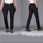 Pantalon homme dcontracts - leoclotho - slim - noir - coton extensible
