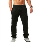 Pantalon homme - fondupin coton lin homme ete lger respirant dcontract sport poches taille lastique ...