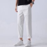 Pantalon homme grande taille en coton blanc - insfity - coupe droite - confortable - casual
