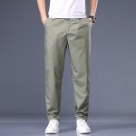 Pantalon homme grande taille elastiquee regular coupe droite - insfity - vert