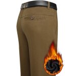 Pantalon homme hiver coupe droite doubl polaire casual pantalon en coton chaud epais couleur unie
