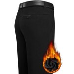 Pantalon homme hiver coupe droite doubl� polaire casual pantalon en coton chaud epais couleur unie - ...