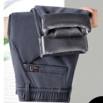 Pantalon homme insfity - automne hiver peu extensible double polaire - coupe droite - gris fonce