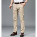 Pantalon homme l�ger stretch coupe droite taille standard business - insfity - kaki - jaune - homme