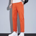 Pantalon homme leger stretch slim elastiquee - insfity - orange - coupe slim - taille standard