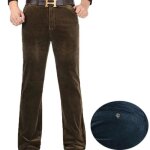 Pantalon homme - leoclotho - kakifonce - style affaires - taille moyenne - pas de ceinture