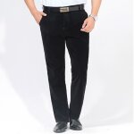 Pantalon homme - leoclotho - noir - noir - style affaires - coupe droite - ouverture � glissi�re