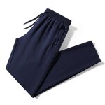 Pantalon homme sport en coton taille élastique avec poches zippées jogging grande taille printemps Pantalon homme sport en coton taille élastique avec poches zippées jogging grande taille printemps