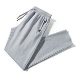 Pantalon homme sport en coton taille lastique avec poches zippes jogging grande taille printemps - ...