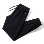 Pantalon homme sport en coton taille lastique avec poches zippes jogging grande taille printemps - ...