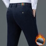 Pantalon homme velours ctel doublure en polaire chaude hiver business coupe droite dcontracte - bleu ...