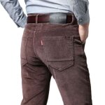 Pantalon homme velours c�tel� hiver regulat fit chaud couleur unie - caf� - insfity - taille standard ...