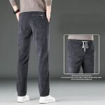 Pantalon homme en velours ctel - insfity - casual dcontracte automne - taille elastiquee - gris fonce ...