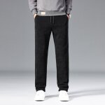 Pantalon homme velours c�tel� stretch coupe droite taille elastiquee - noir - insfity