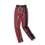 Pantalons hommmes de jogging vintage �cossais �cossais de surv�tement en tartan justin bieber