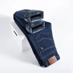 Pantalon en jean doubl polaire insfity - homme - automne / hiver - uni - chaud