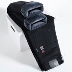 Pantalon en jeans doublé polaire - insfity - homme - coupe droite - noir gris Pantalon en jeans doublé polaire - insfity - homme - coupe droite - noir gris