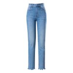 Pantalon en jean femme insfity - 5 poche stretch - taille haute - bleu dlav