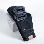 Pantalon en jean hiver doubl� polaire extensible coupe droite - insfity - homme - noir