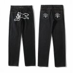 Pantalon jean homme baggy imprimé ropa dog streetwear - ecelen - y2k - taille haute - noir Pantalon jean homme baggy imprimé ropa dog streetwear - ecelen - y2k - taille haute - noir