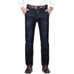 Pantalon en jeans homme coupe droite stretch - insfity - taille haute - effet d�lav� - bleu nuit