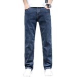 Pantalon en jeans homme regular droite grand taille casual jean stetch 5 poches effet dlav - bleu