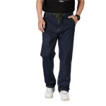Pantalon en jeans homme relaxed fit taille elastique casual jean stretch grande taille effet délavé Pantalon en jeans homme relaxed fit taille elastique casual jean stretch grande taille effet délavé