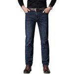 Pantalon en jeans homme stretch coupe droite jean business elegant 5 poches effet délavé - bleu foncé ... Pantalon en jeans homme stretch coupe droite jean business elegant 5 poches effet délavé - bleu foncé ...